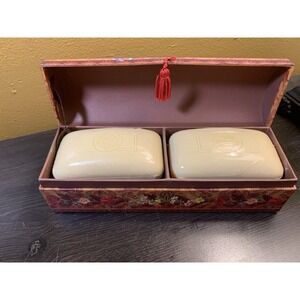 2pc Punch Studio Triple Milled Luxury Verbena Soap Keepsake Box Floral Gift